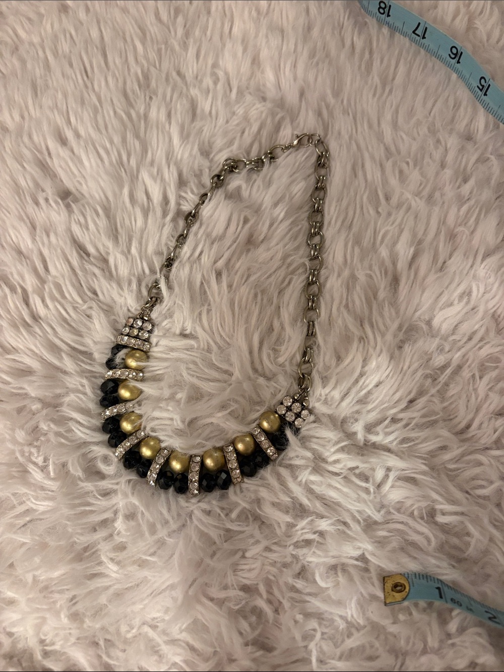 Statement Gold & Black Rhinestone Necklace - Women Jewelry